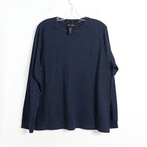 Pierre Cardin cotton knit men’s sweater dark blue top warm long sleeve winter L